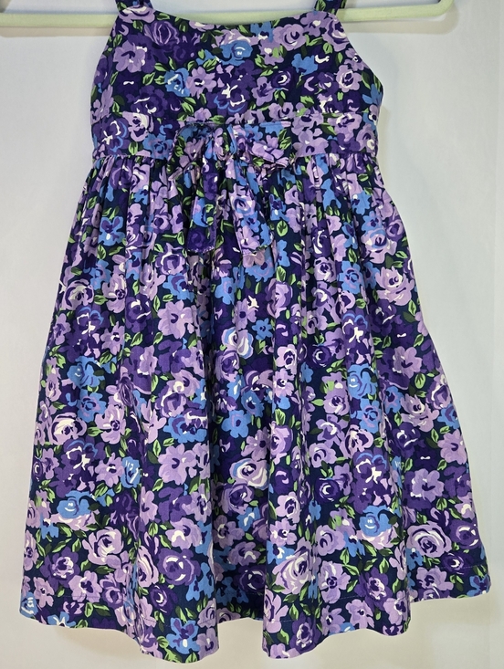 Place Other - PLACE Girls Size 5 Purple Floral Sundress with Bow Detail & Zipper Back